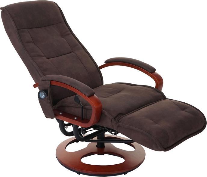 Actual product image Swisshandel24 Relax Lounger, Relax Chair Massage Chair, WITH Massage Fabric/Textile - Imitation Suede Brown