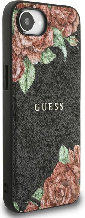 Actual product image Guess Case 4G Flowers Print MagSafe for iPhone 16e black (Apple iPhone 16e)