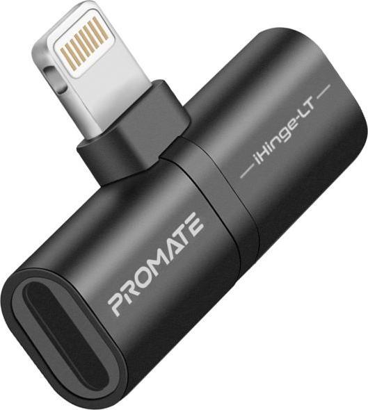 Actual product image ProMate iHinge-LT-Black 2 in 1 Lightning Adapter (Lightning, Lightning)