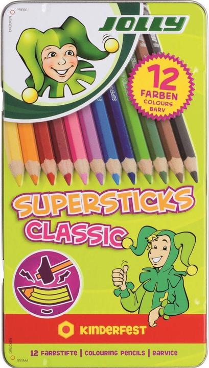 Immagine prodotto Jolly Pastelli Supersticks Matite colorate a prova di bambino, infrangibili e non tossiche Made in (Multicolore, 12 x)