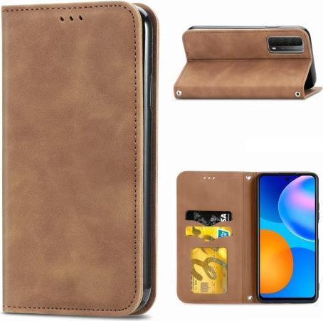 Produktbild Cover-Discount Huawei P smart 2021 - Vintage Stand Flip Case Hülle braun (Huawei P Smart (2021))