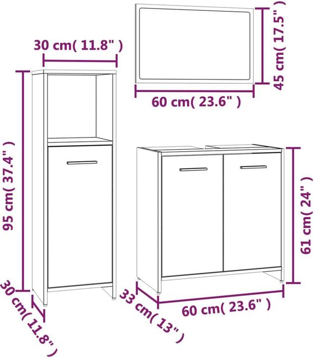 Immagine prodotto VidaXL 3-tlg. Badmöbel-Set