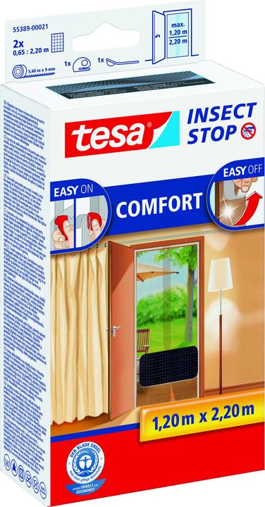 tesa Insektenschutz COMFORT für Fenster, mit Klettband, selbstklebend, ohne Bohren