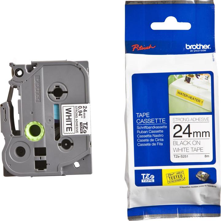 Actual product image Brother Tze-S251 (2.40 cm, Black, White)