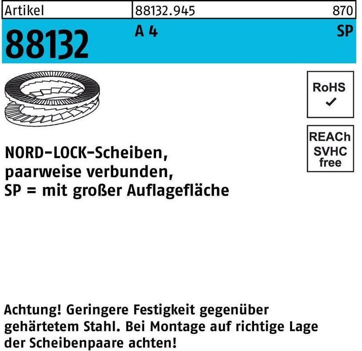 Produktbild Nord-Lock Unterlegscheibe R 88132 geklebt NL 22 SP SS A 4