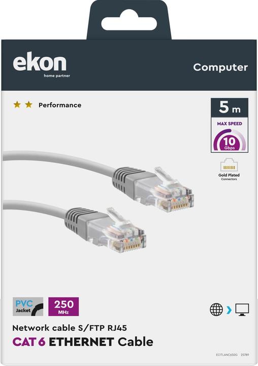 Immagine prodotto Ekon Cavo di rete Cat 6 (U/UTP, CAT6, 5 m)