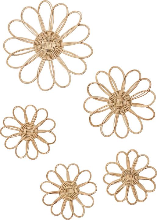 Vertbaudet 5er-Set Kinderzimmer Deko-Blumen aus Rattan BOHO