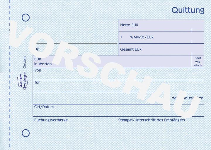Produktbild Avery Quittung Formular (50 x)