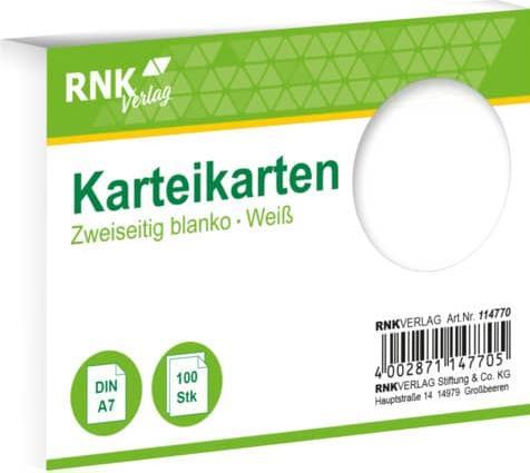 Produktbild Rnk Karteikarten blanko A7 (A7, 205 g/m², 100 x)