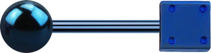 Image du produit Star Piercing Micro Barbell bleu foncé avec boule et cube (Acier chirurgical 316L, sans laiton)