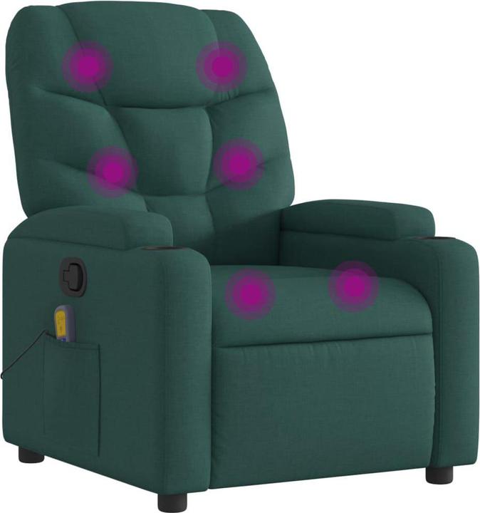 Produktbild VidaXL Massagesessel Dunkelgrün Stoff,Farbe: Dunkelgrün,Material