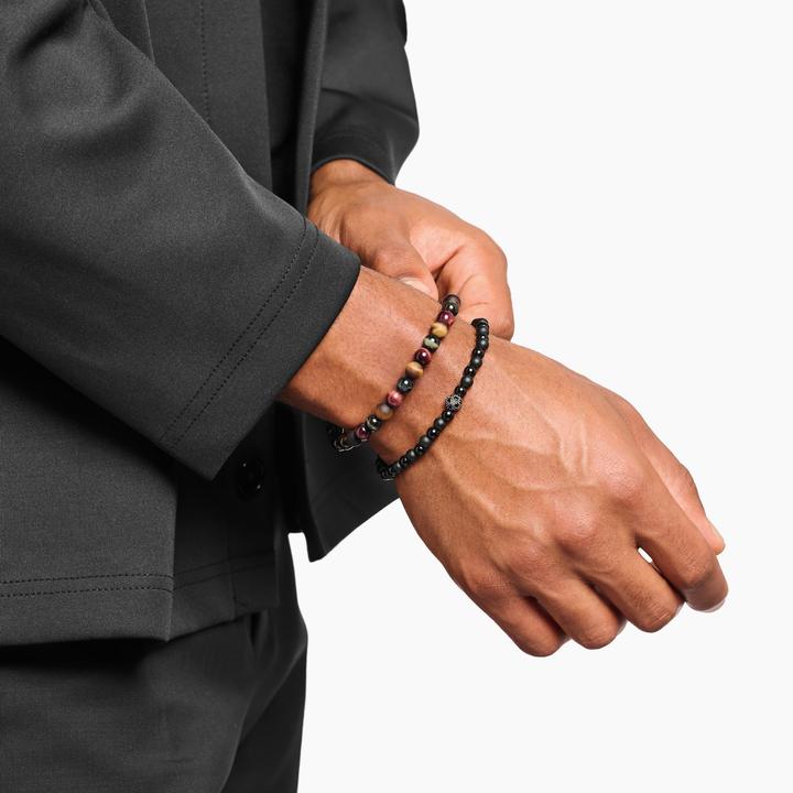 Image du produit Thomas Sabo Talisman Bracelet énergie positive obsidienne (17 cm, Argent 925)