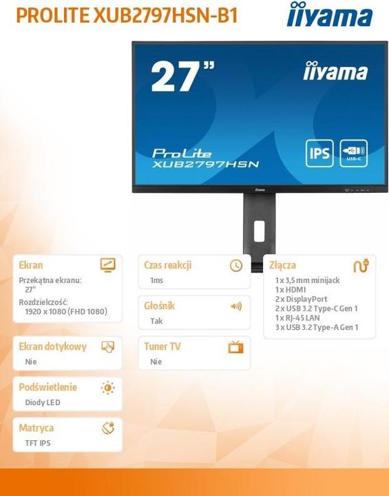 Image du produit iiyama 27IN ULTRA THIN IPS PANEL 1920X1080 100HZ 1MS. 250 CD/M2 1 (1920 x 1080 pixels, 27")