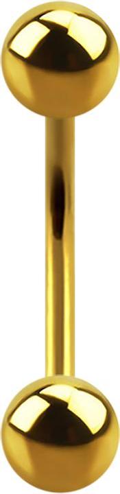 Star Piercing Micro Banane vergoldet Innengewinde mit zwei Kugeln vergoldet (Titan G23)