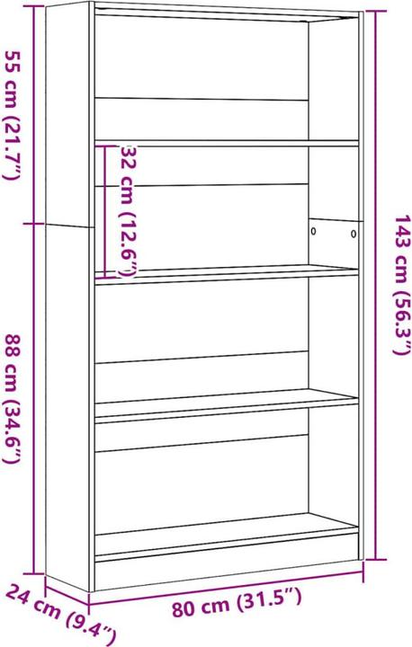 Immagine prodotto VidaXL Claiborn (80 x 24 x 143 cm)