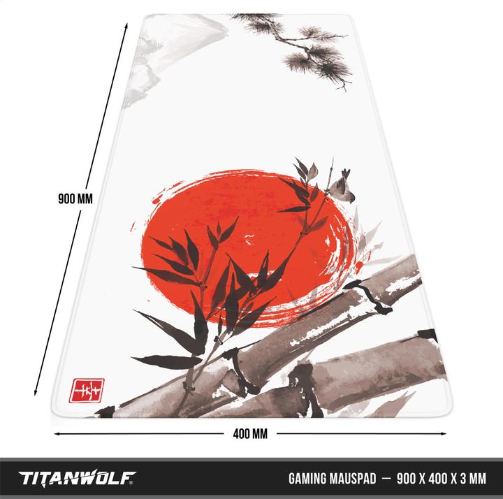 Immagine prodotto Titanwolf Tappetino per mouse da gioco, tappetino per mouse da gioco 900 x 400 mm XXL Speed, mousepad con (XXL)