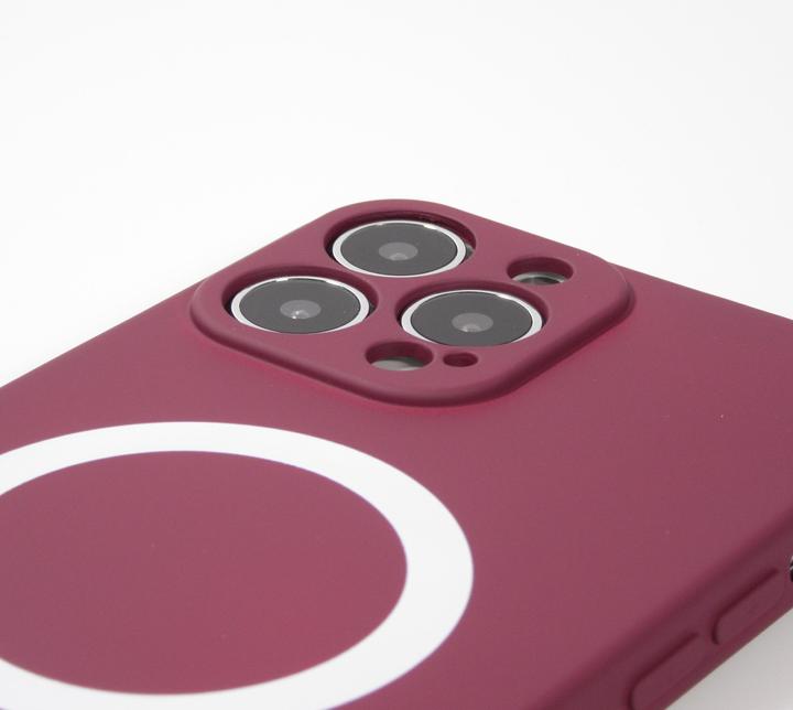 Produktbild PhoneLook Hülle Soft-Shell silikon cover mit MagSafe und Kameraschutz Bordeaux (Apple iPhone 13 Pro)