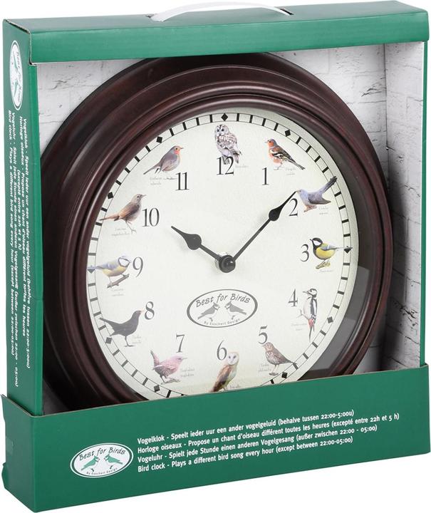 Produktbild Esschert Design Wanduhr mit Vogelrufen (30.10 cm)