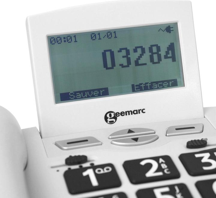 Immagine prodotto Geemarc SERENTIES Telefono con cavo per anziani con trasmettitore di chiamata d'emergenza Display