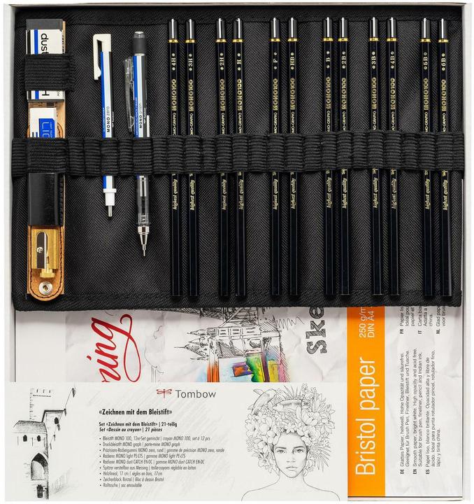 Actual product image Tombow Mono 100 (6B, 5B, H, 3H, 4B, 3B, 2B, B, HB, F, 2H, 4h, 12 x)