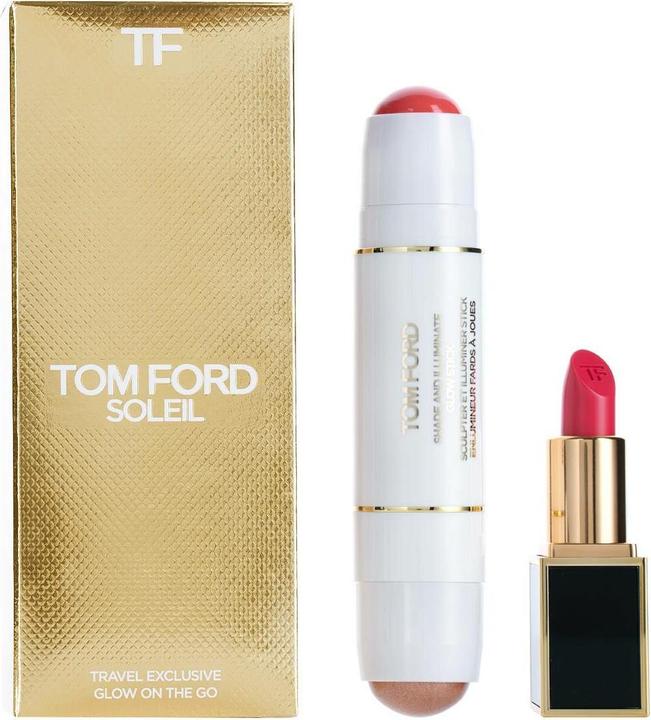 Produktbild Tom Ford Glow On The Go Set - Illuminating Highlighter Blush Stick 2-In-1 10g & Sheer Cream Lipstick (Highlighter, 10 g)