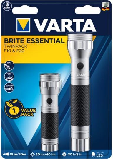 Varta LED Flashlight Brite Essential Twinpack (17.60 cm)