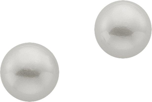 Muau Stud earrings white gold 750 freshwater pearl 7mm (18K 750, Gold)