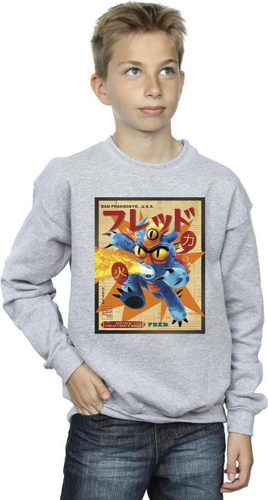 Actual product image Disney Boys Big Hero 6 Baymax Fred Newspaper Sweatshirt (104)