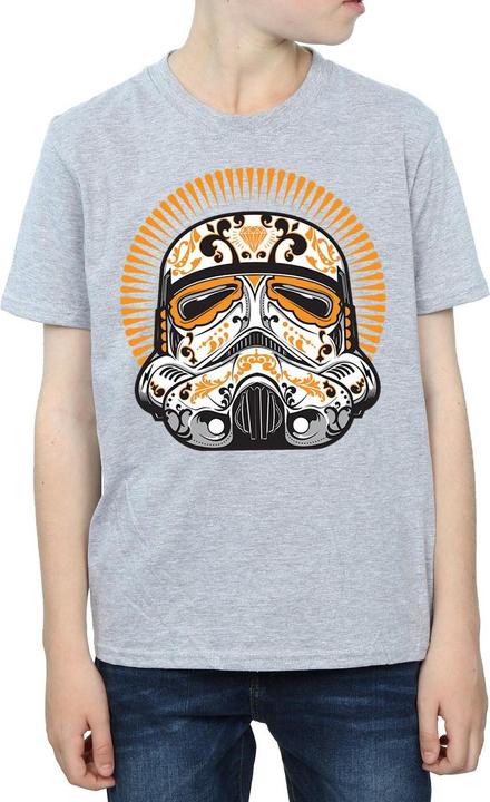 Actual product image Star Wars Boys Stormtrooper Dia De Los Muertos T-Shirt (152, 158)