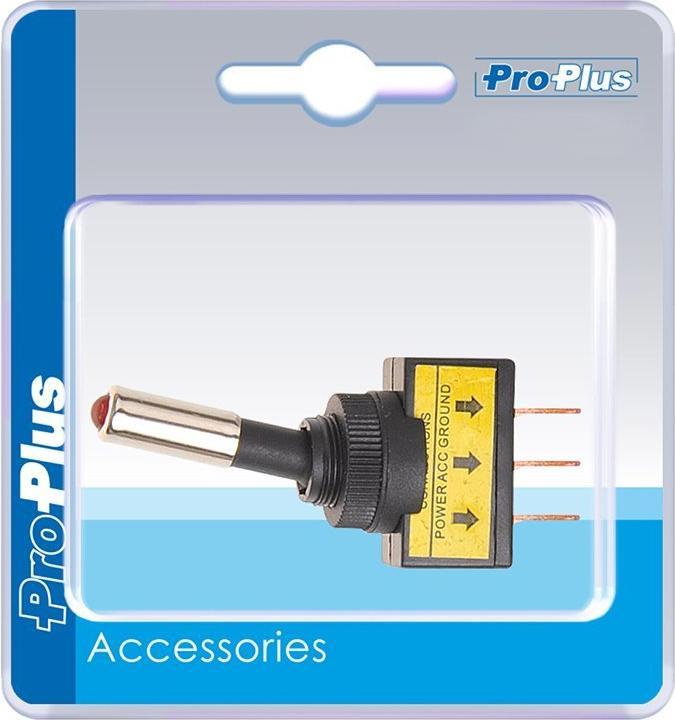 Actual product image ProPlus Toggle switch LED red 12V-max. 20A in blister pack