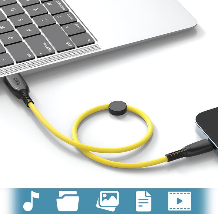 Actual product image xO cable NB247 USB - microUSB 0,25 m 6A yellow (0.25 m, USB 1.0)