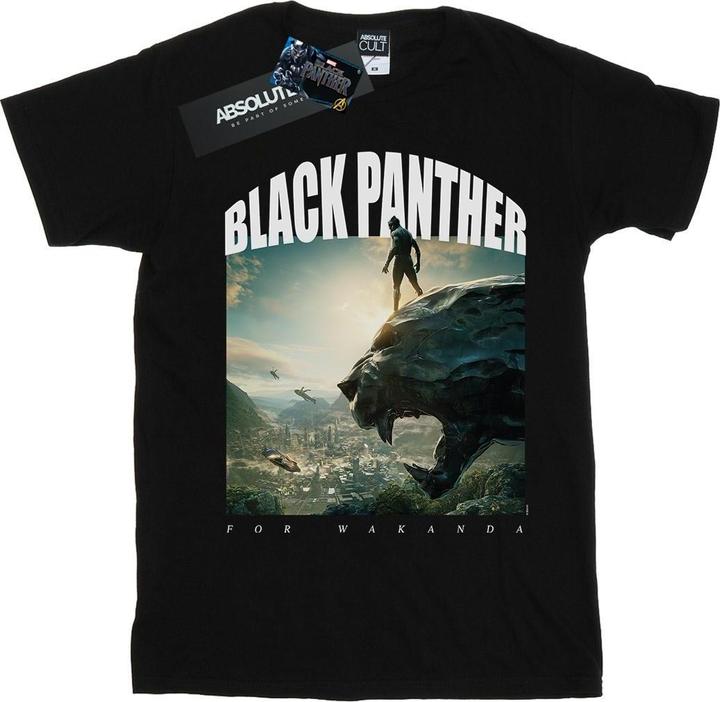 Actual product image Boys Black Panther For Wakanda T-Shirt (140, 146)