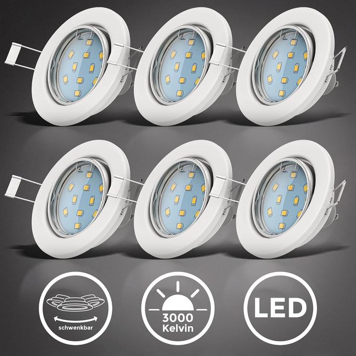 Produktbild B.K.Licht 6er Set Einbaustrahler (250 lm, GU10)