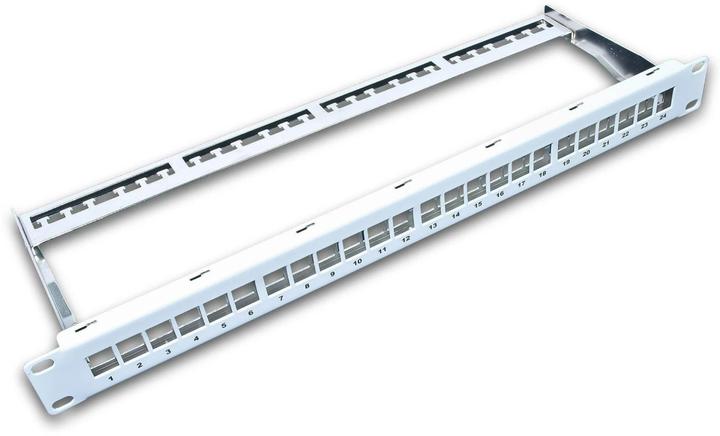 Wirewin Pannello patch 24 porte, Keystone, rack 1U 19" Grigio