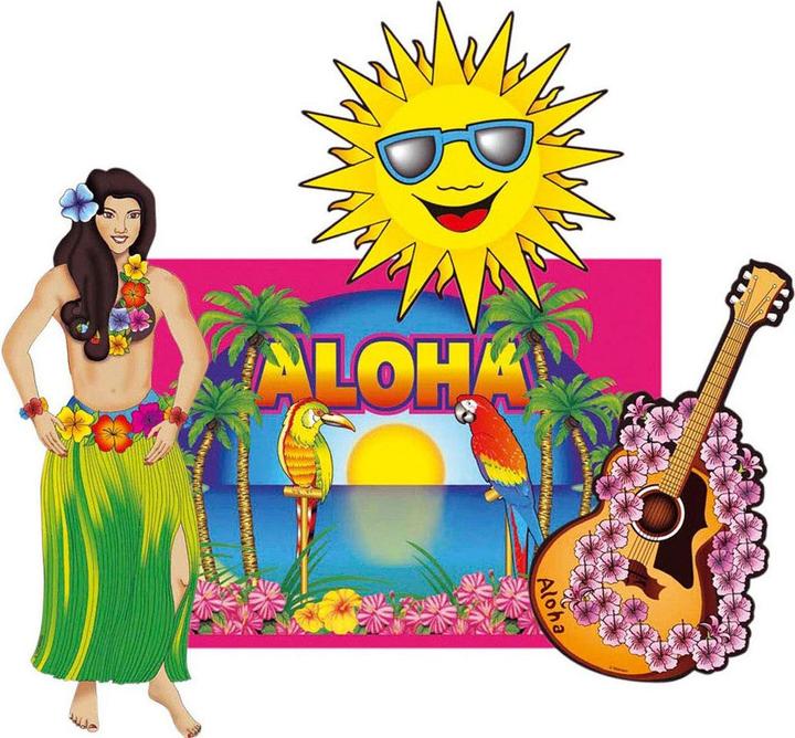 Image du produit Widmann Set de décoration Beach Party Hawaï 50cm (Taille unique)