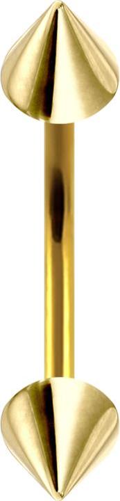 Star Piercing Micro Banane vergoldet mit zwei Cones (Chirurgenstahl 316L)
