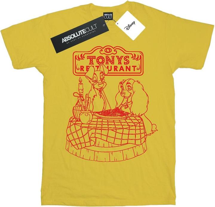Actual product image Disney Womens/Ladies Lady And The Tramp That's Amore Cotton Boyfriend T-Shirt (4XL)