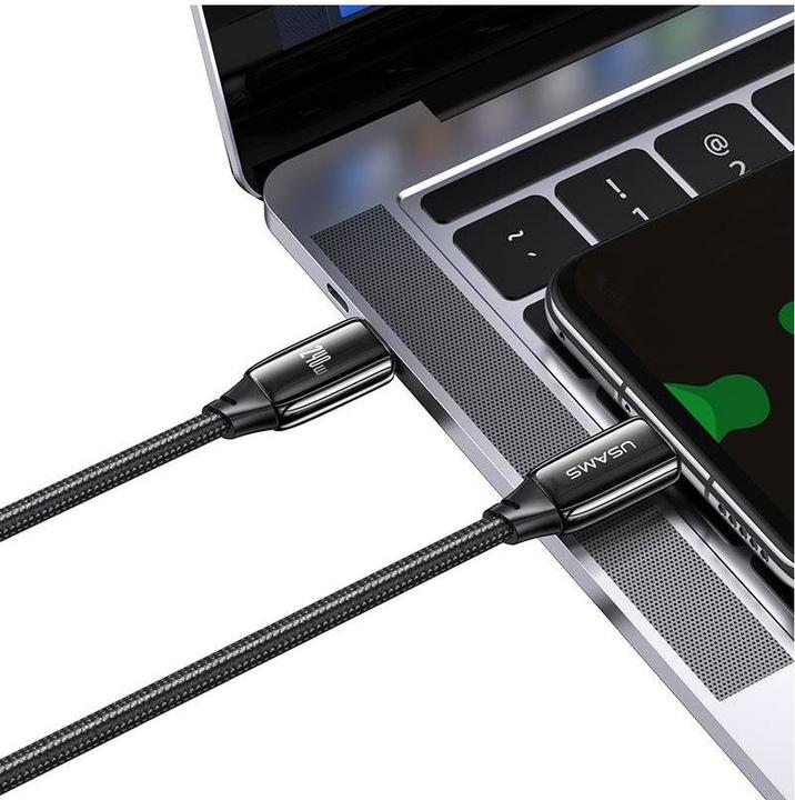 Actual product image Usams Charging Cable Type-C to Type-C - Black (2 m, USB 3.1)