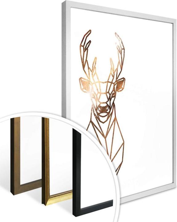 Actual product image Trenddeko Origami deer - copper look (80 x 100 cm)