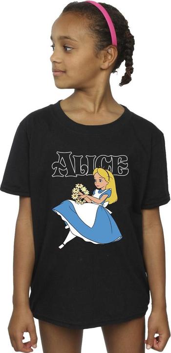 Immagine prodotto Disney T-shirt in cotone per le bambine Alice nel paese delle meraviglie con i fiori (140, 146)