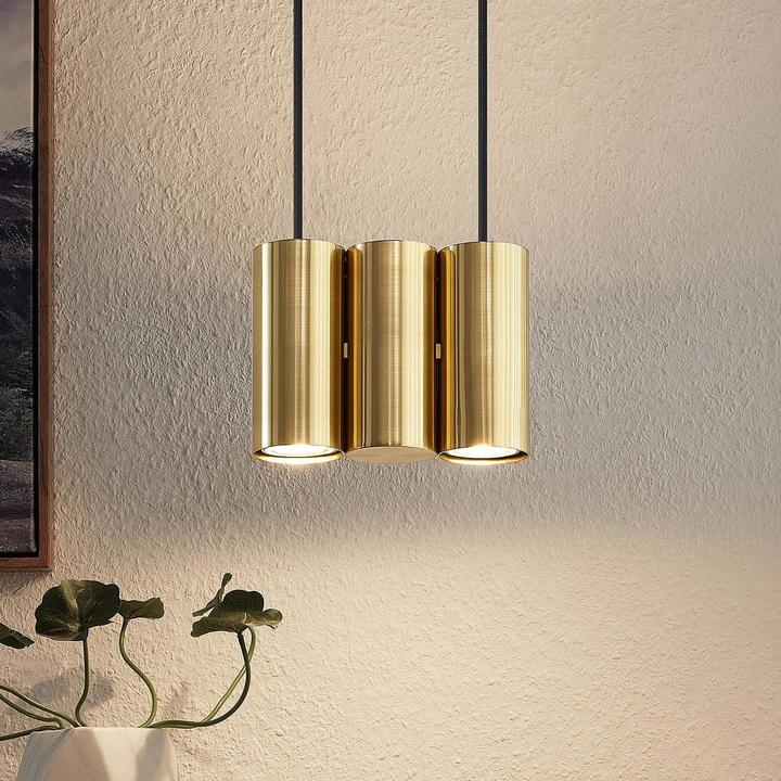 Actual product image Lucande Cesur 3 pendant light Brass (GU10)