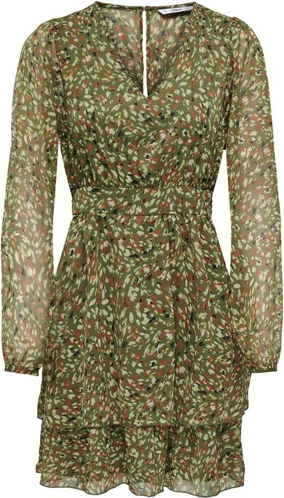 Only V-Ausschnitt Kleid mit langen Ärmeln (XS)
