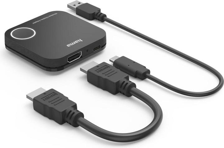 Productafbeelding Hama Wireless-Display-Adapter, HDMI™, Full-HD 1080p, inkl. Kabel (HDMI, USB Type-C, Contactdoos)