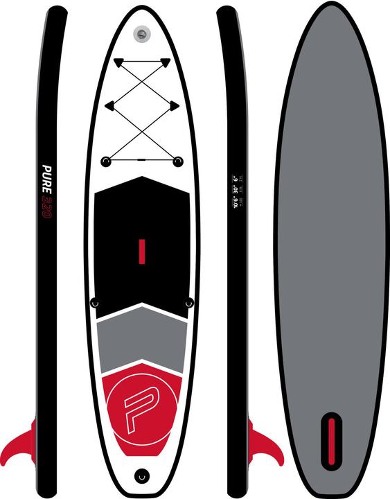 Actual product image Pure Pure2improve Stand-Up Paddle Board 4Fun Basic 320 (white/red/grey, 320cm × 76cm × 15cm, 10.6kg)
