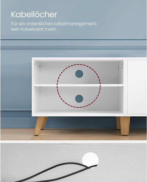 Actual product image Vasagle TV-Möbel 140 x 40 x 45 cm, Weiss (140 x 40 x 45 cm)
