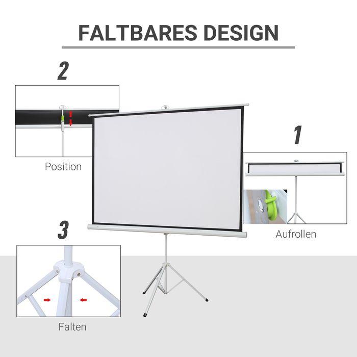 Actual product image Swisshandel24 Beamer Leinwand mit Stativ, 4:3 Projektionsfläche, 84 Zoll Präsentationswand (84", 4:3)