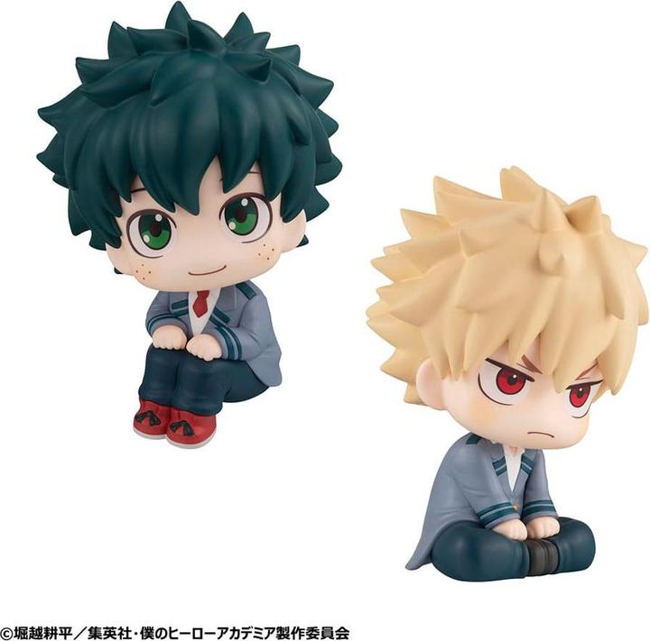 Actual product image Megahouse My Hero Academia Look Up PVC Statue Izuku Midoriya & Katsuki Bakugo 11 cm (with gift)