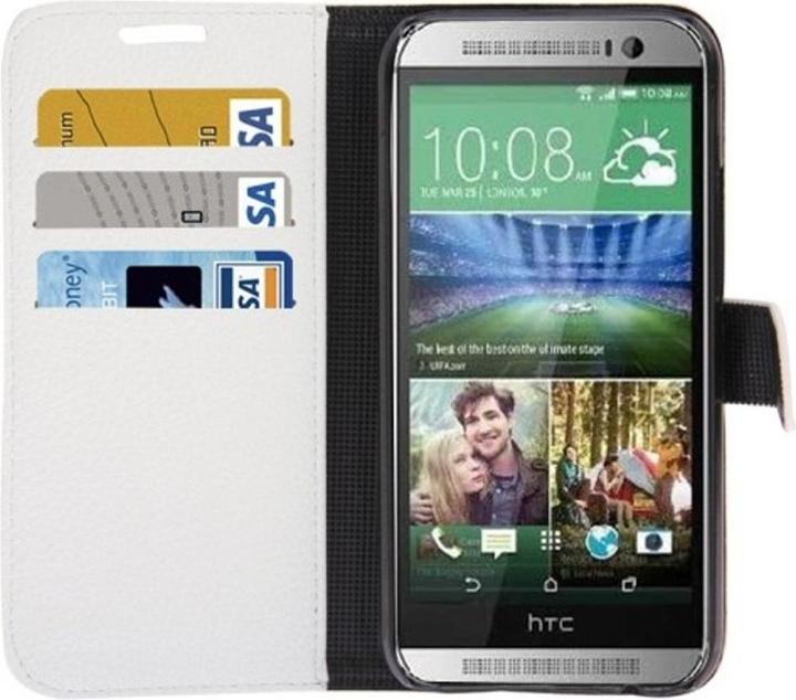 Actual product image König Design Protective PU phone case (flip landscape) for mobile HTC One 2 M8 White (HTC One M8)
