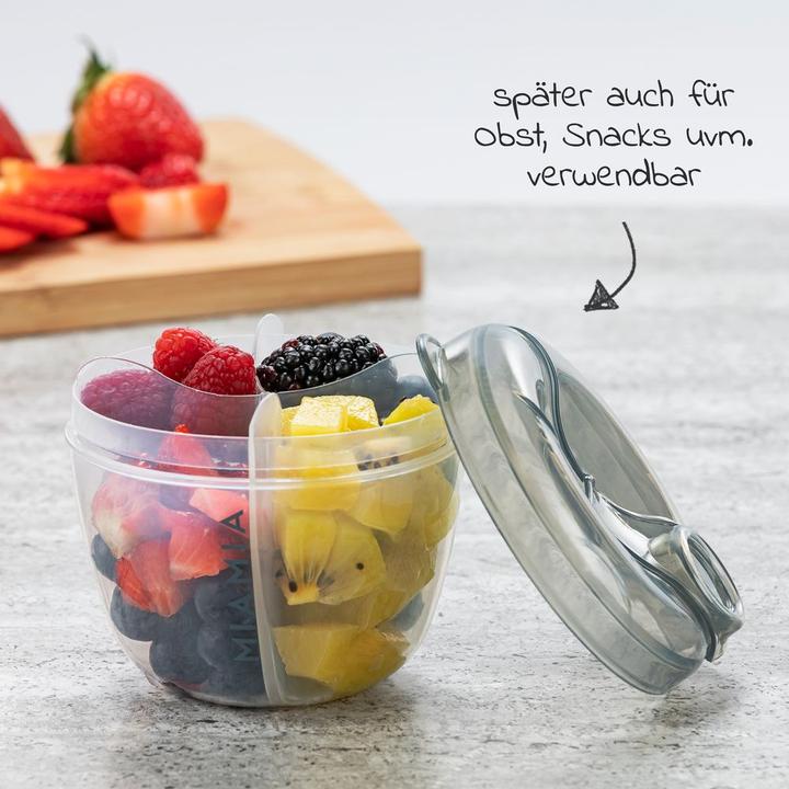 Produktbild MiaMia Babyflaschen-Zubehör Milchpulverportionierer 4 Kammern - Grau