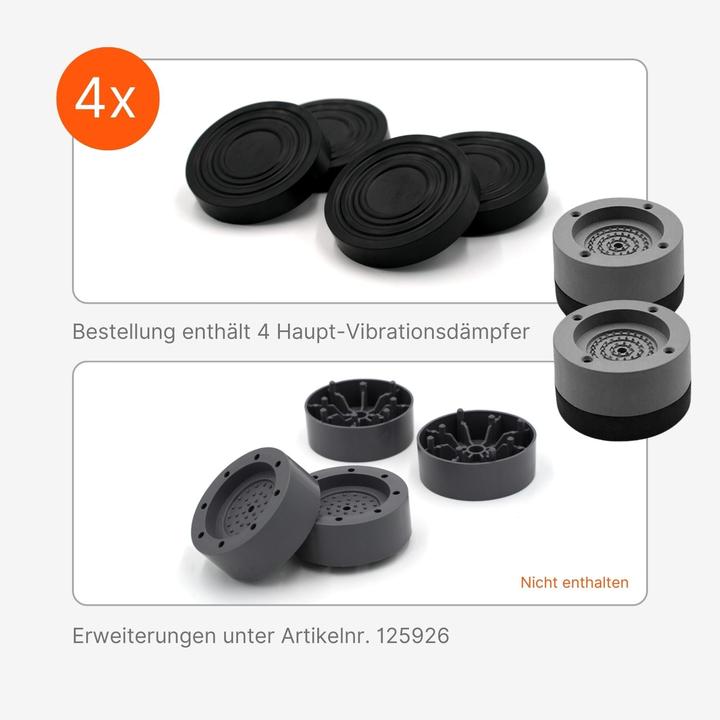 Image du produit Hermex Amortisseurs de vibrations Lot de 4 pieds principaux Pieds anti-vibrations